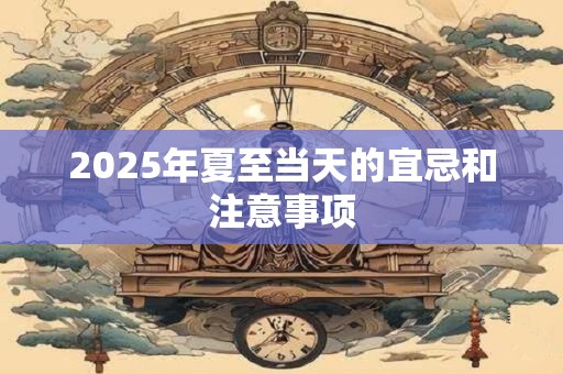 2025年夏至当天的宜忌和注意事项