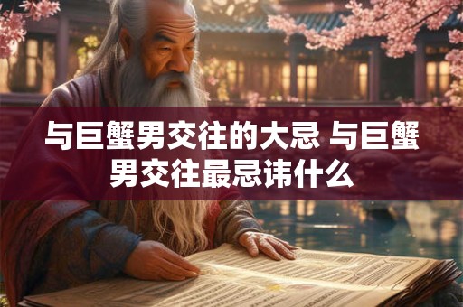 与巨蟹男交往的大忌 与巨蟹男交往最忌讳什么