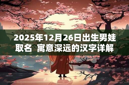 2025年12月26日出生男娃取名  寓意深远的汉字详解