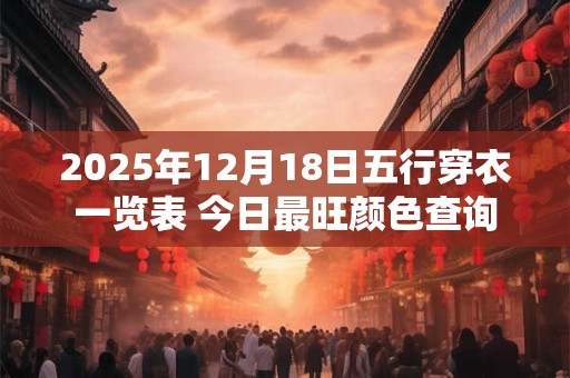 2025年12月18日五行穿衣一览表 今日最旺颜色查询 2025年12月18日五行穿衣一览表 今日最旺颜色查询