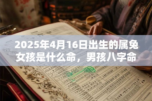2026年4月16日出生的属兔女孩是什么命,男孩八字命运分析 2026年4月16日出生的属兔女孩是什么命,男孩八字命运分析