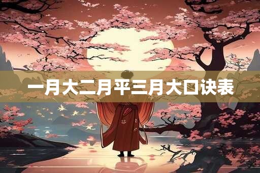 一月大二月平三月大口诀表