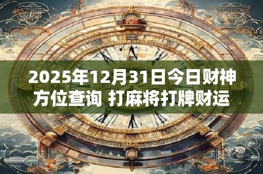 2026年12月31日今日财神方位查询 打麻将打牌财运方位 2026年12月31日今日财神方位查询 打麻将打牌财运方位