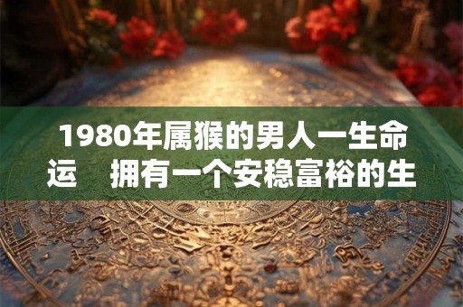 1980年属猴的男人一生命运    拥有一个安稳富裕的生活