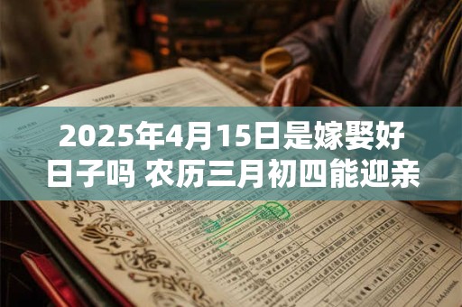 2025年4月15日是嫁娶好日子吗 农历三月初四能迎亲吗