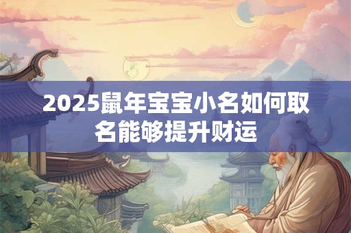 2025鼠年宝宝小名如何取名能够提升财运