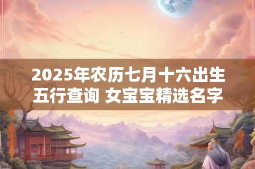 2025年农历七月十六出生五行查询 女宝宝精选名字