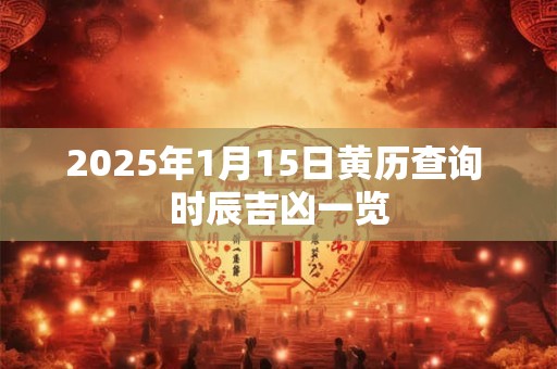 2025年1月15日黄历查询 时辰吉凶一览