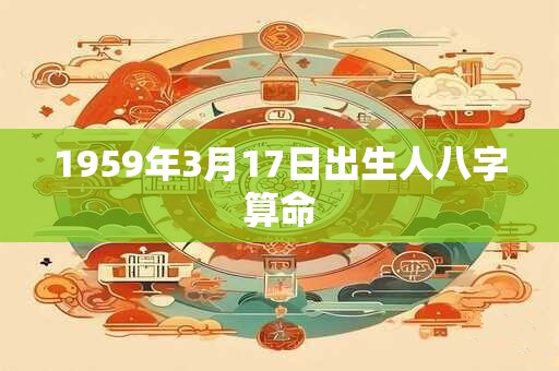 1959年3月17日出生人八字算命