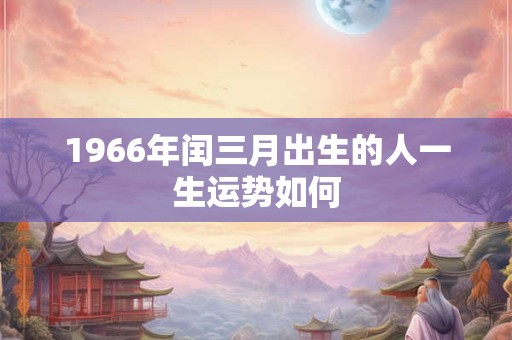 1966年闰三月出生的人一生运势如何