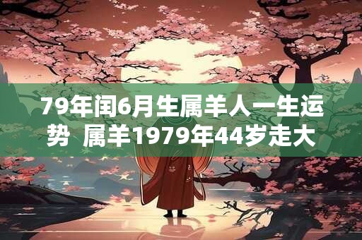 79年闰6月生属羊人一生运势  属羊1979年44岁走大运
