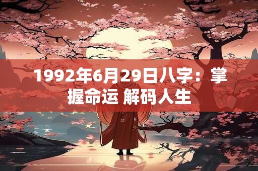 1992年6月29日八字：掌握命运 解码人生