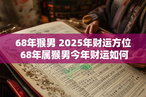 68年猴男 2025年财运方位 68年属猴男今年财运如何