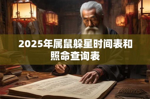 2025年属鼠躲星时间表和照命查询表