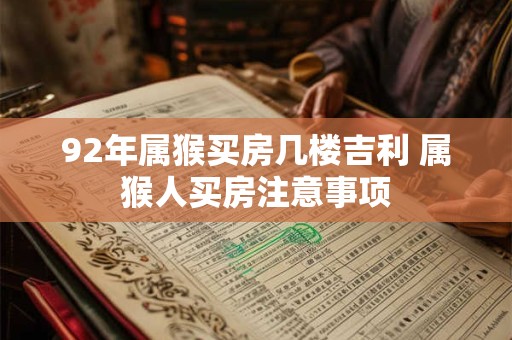 92年属猴买房几楼吉利 属猴人买房注意事项