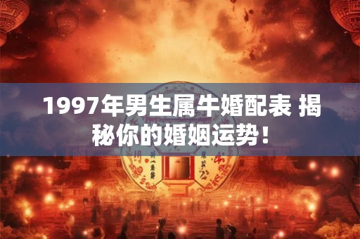 1997年男生属牛婚配表 揭秘你的婚姻运势！