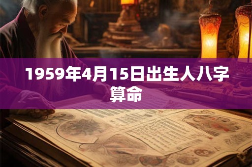 1959年4月15日出生人八字算命
