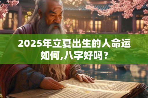 2025年立夏出生的人命运如何,八字好吗？