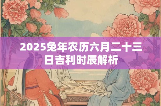 2026兔年农历六月二十三日吉利时辰解析