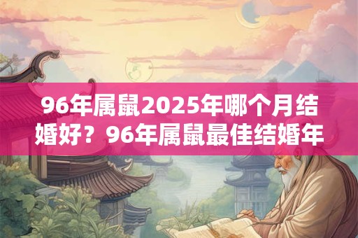 96年属鼠2025年哪个月结婚好？96年属鼠最佳结婚年龄