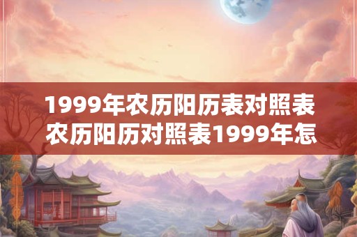 1999年农历阳历表对照表 农历阳历对照表1999年怎么算