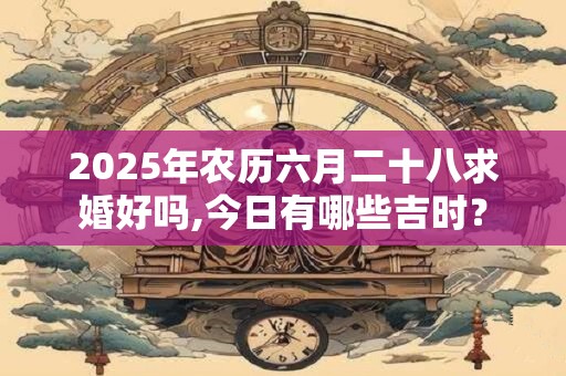 2026年农历六月二十八求婚好吗,今日有哪些吉时？