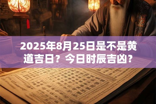 2025年8月25日是不是黄道吉日？今日时辰吉凶？
