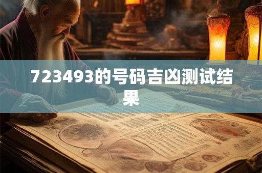 723493的号码吉凶测试结果