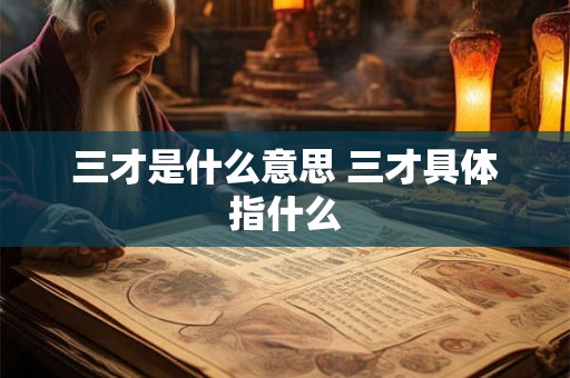三才是什么意思 三才具体指什么
