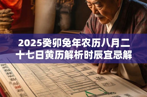 2025癸卯兔年农历八月二十七日黄历解析时辰宜忌解析