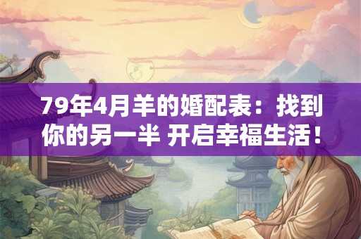 79年4月羊的婚配表：找到你的另一半 开启幸福生活！
