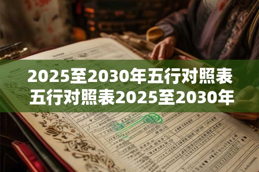 2025至2030年五行对照表 五行对照表2025至2030年的命运走势如何