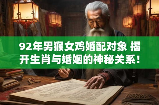 92年男猴女鸡婚配对象 揭开生肖与婚姻的神秘关系！