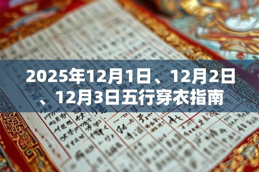 2026年12月1日、12月2日、12月3日五行穿衣指南 2026年12月1日、12月2日、12月3日五行穿衣指南