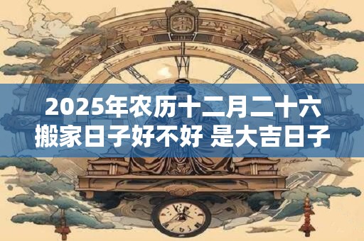 2025年农历十二月二十六搬家日子好不好 是大吉日子吗