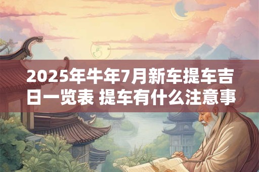 2025年牛年7月新车提车吉日一览表 提车有什么注意事项 2025年牛年7月新车提车吉日一览表 提车有什么注意事项
