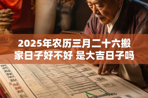 2025年农历三月二十六搬家日子好不好 是大吉日子吗