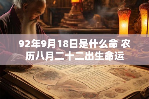 92年9月18日是什么命 农历八月二十二出生命运