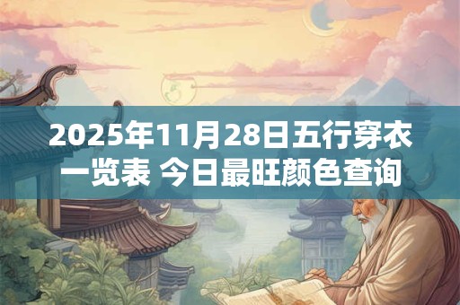 2025年11月28日五行穿衣一览表 今日最旺颜色查询