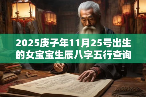 2025庚子年11月25号出生的女宝宝生辰八字五行查询