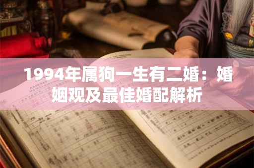 1994年属狗一生有二婚:婚姻观及最佳婚配解析 1994年属狗一生有二婚:婚姻观及最佳婚配解析