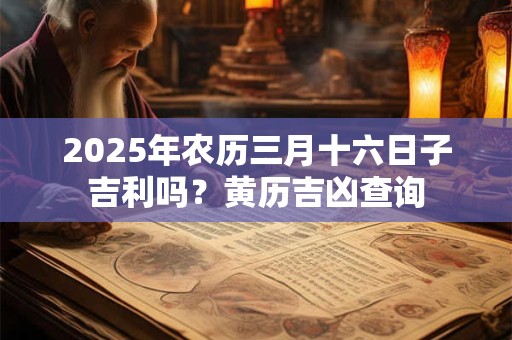 2026年农历三月十六日子吉利吗？黄历吉凶查询