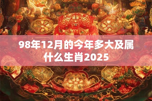 98年12月的今年多大及属什么生肖2025