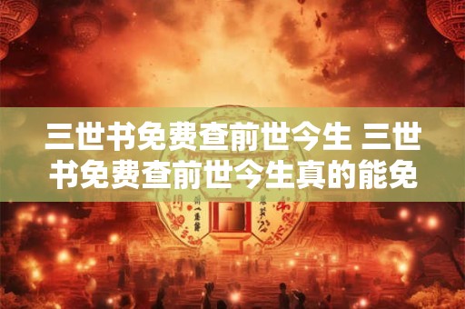 三世书免费查前世今生 三世书免费查前世今生真的能免费吗