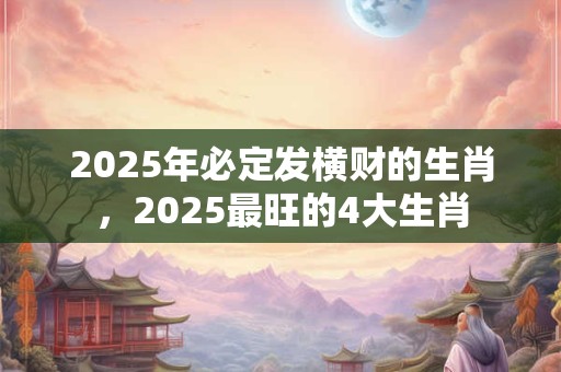 2025年必定发横财的生肖，2025最旺的4大生肖