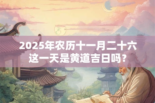 2025年农历十一月二十六这一天是黄道吉日吗？