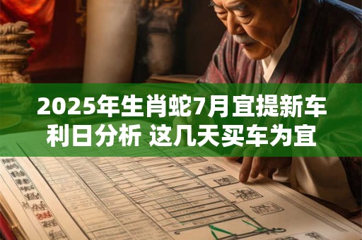 2026年生肖蛇7月宜提新车利日分析 这几天买车为宜