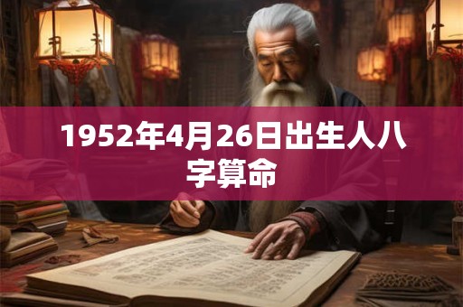 1952年4月26日出生人八字算命