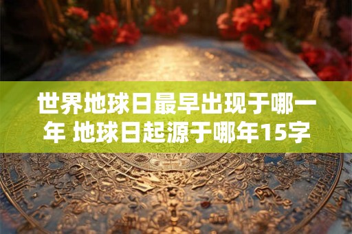 世界地球日最早出现于哪一年 地球日起源于哪年15字