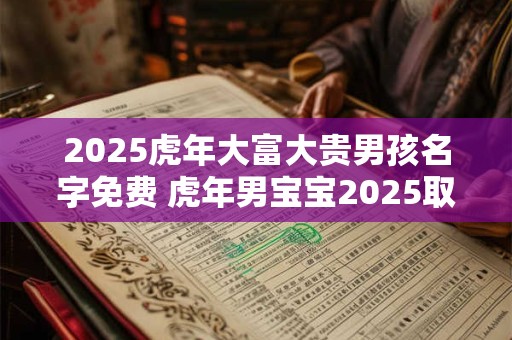 2026虎年大富大贵男孩名字免费 虎年男宝宝2026取名宜用字